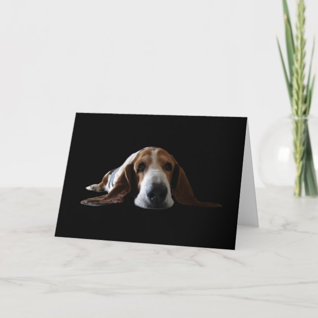 Carte Basset Hound se couchant (Devant)