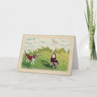 Carte Basset Hounds - Printemps dans l'air