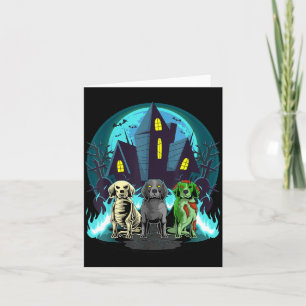 Carte Bassets d'Halloween Zombie Squelette Basset Noir C