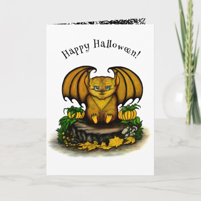 Carte Bat d'Halloween mignonne (Devant)