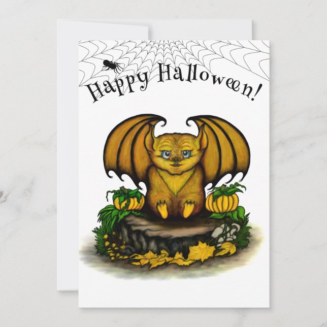 Carte Bat d'Halloween mignonne (Devant)