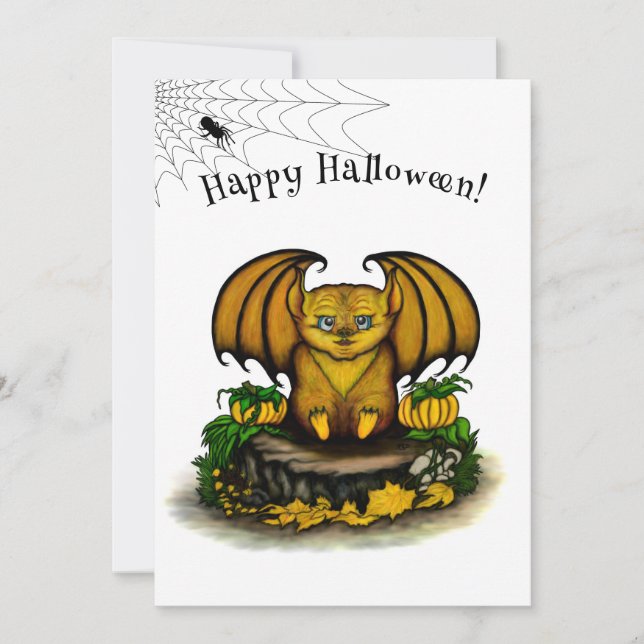 Carte Bat d'Halloween mignonne (Devant)