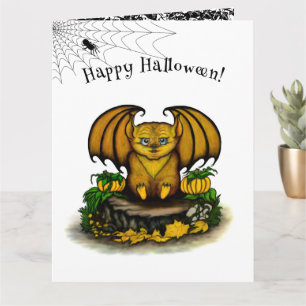 Carte Bat d'Halloween mignonne
