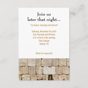 Carte Bat mitzvah de réception WALL Bar