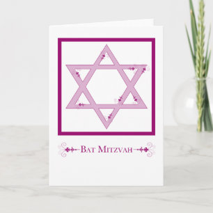 Carte bat mitzvah (étoile de david elegance)