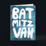 Carte BAT MITZVAH Personnalisable Félicitations Bleu Aqu<br><div class="desc">Texte dessiné à la main par moi pour vous avec un fond aquarelle coloré. Ajoutez votre propre texte à l'intérieur de la carte. Pour plus de modèles et de couleurs, consultez ma boutique ! Ou laissez-moi savoir si vous souhaitez quelque chose de personnalisé. J'ai également du papier d'emballage assorti et...</div>