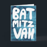 Carte BAT MITZVAH Personnalisable Félicitations Bleu Aqu<br><div class="desc">Texte dessiné à la main par moi pour vous avec un fond aquarelle coloré. Ajoutez votre propre texte à l'intérieur de la carte. Pour plus de modèles et de couleurs, consultez ma boutique ! Ou laissez-moi savoir si vous souhaitez quelque chose de personnalisé. J'ai également du papier d'emballage assorti et...</div>