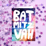 Carte BAT MITZVAH Personnalisable Rainbow Galaxy Félicat<br><div class="desc">Texte dessiné à la main par moi pour vous avec un arrière - plan arc-en-ciel coloré. Ajoutez votre propre texte à l'intérieur de la carte. Pour plus de designs et de couleurs, consultez ma boutique ! Ou dites-moi si vous voulez quelque chose de personnalisé. J'ai aussi du papier d'emballage assorti...</div>