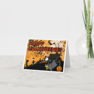 Carte Batdog et Superdog de Halloween de teckel