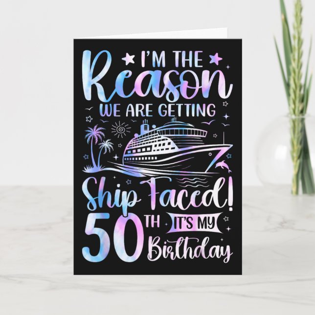 Carte Bateau a fêté son 50e anniversaire Bateau de crois (Devant)