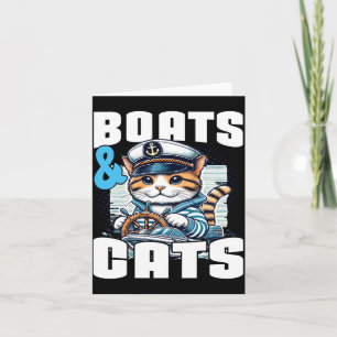 Carte bateau à moteur chat capitaine propriétaire de bat