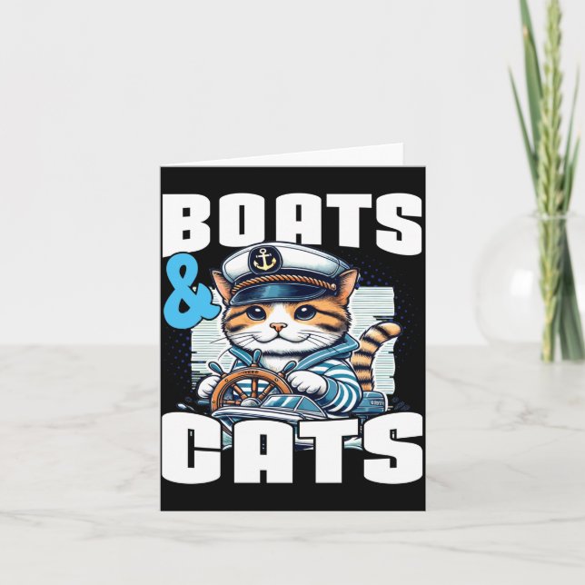 Carte bateau à moteur chat capitaine propriétaire de bat (Devant)