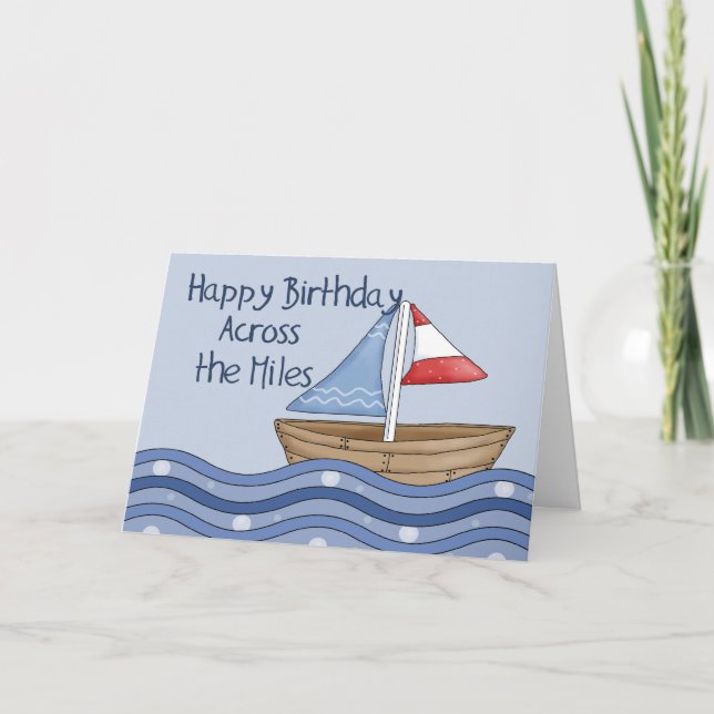 Carte Bateau à voile à travers l'anniversaire de milles (Devant)