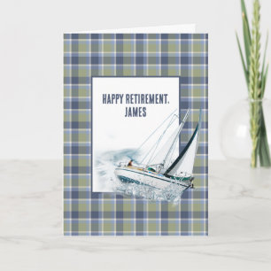 Carte Bateau À Voile De Retraite Sur Plaid