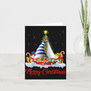 Carte Bateau à voile Éclairage de l'arbre de Noël Santa