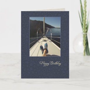 Carte Bateau à voile Joyeux anniversaire