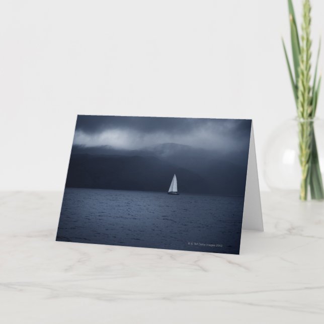 Carte Bateau à voile par temps orageux dans l'écossais (Devant)