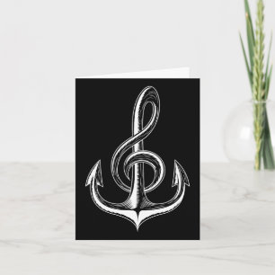 Carte Bateau Ancre Treble Clef Nautique Musicien