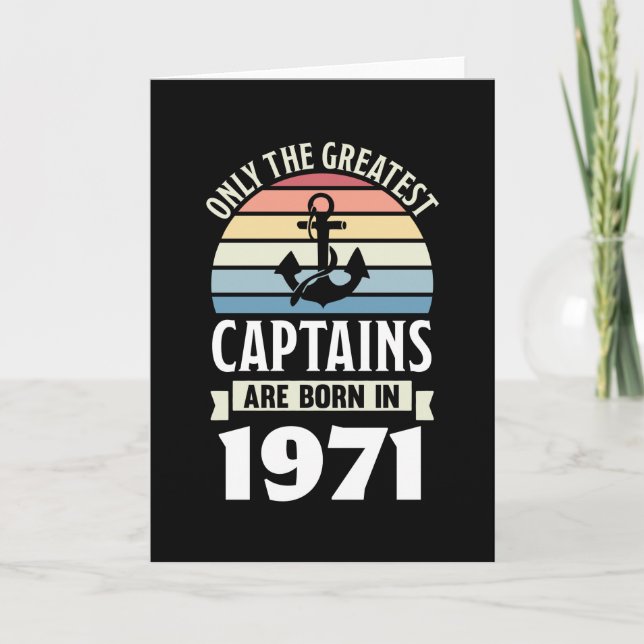 Carte Bateau Capitaine né en 1971 Anniversaire Cadeau Vo (Devant)