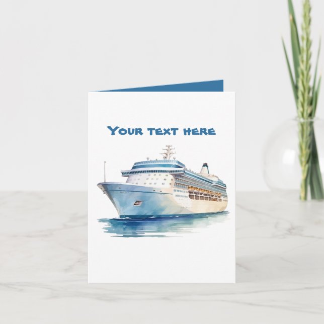Carte Bateau de croisière amusant ajouter du texte  (Devant)