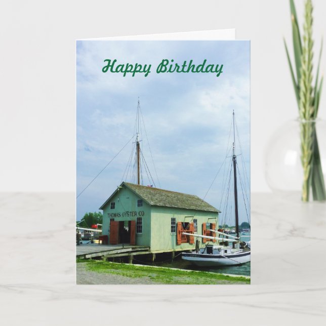 Carte Bateau de Oyster Shack - Hommes d'anniversaire (Devant)