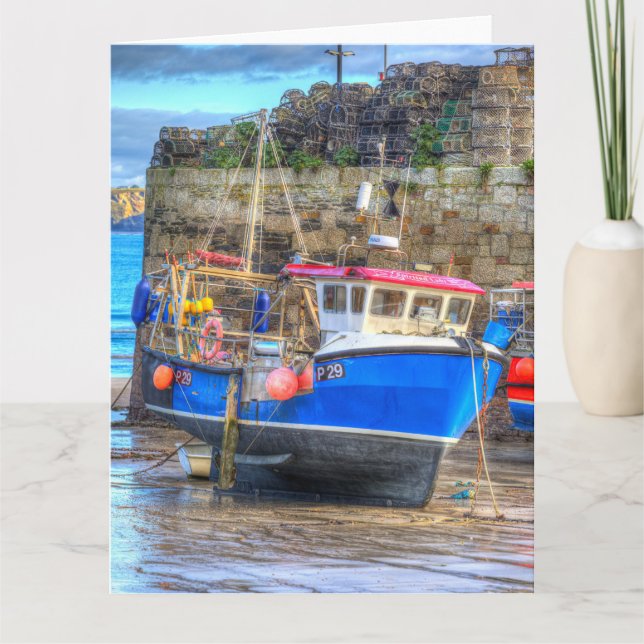 Carte Bateau De Pêche Dans Le Port De Cornish (Devant)