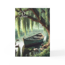 Bateau de sympathie sous un saule pleureur