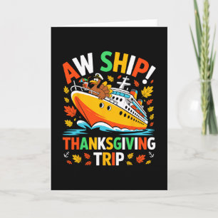 Carte Bateau drôle de dinde de Thanksgiving croisière fa