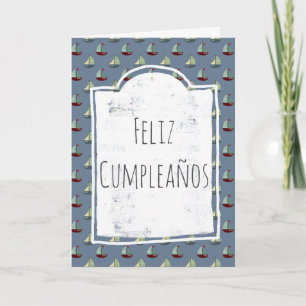 Carte Bateau espagnol Feliz Cumpleaños