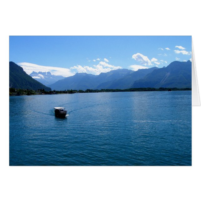 Carte bateau sur le lac Léman Suisse (Devant horizontal)