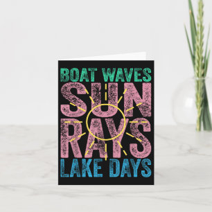 Carte Bateau Waves Sun Rays Lake Days les années 70 Rétr