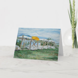 Carte Bateaux à rames d'été Aquarelle