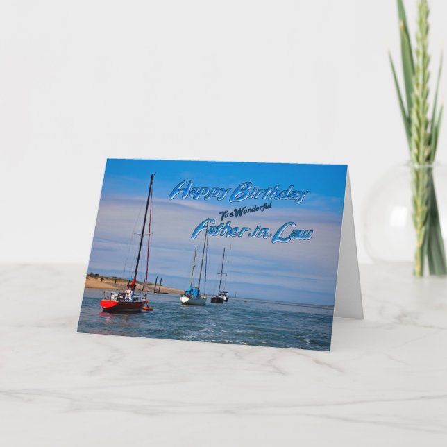 Carte Bateaux à voile à l'anniversaire d'ancrage pour be (Devant)