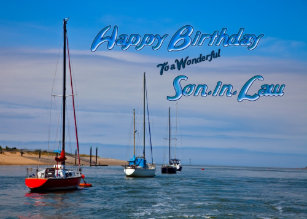 Happy Birthday to a Special beau-fils-fils en droit Carte d/'anniversaire avec bateaux