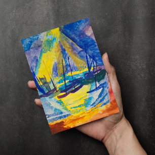 Carte Bateaux au Soleil du Soir Fritz Schaefler