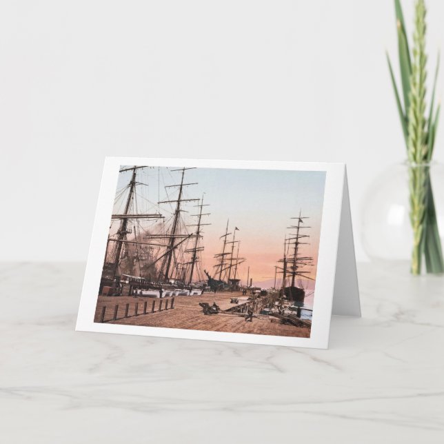 Carte Bateaux aux quais à San Francisco circa 1900 (Devant)