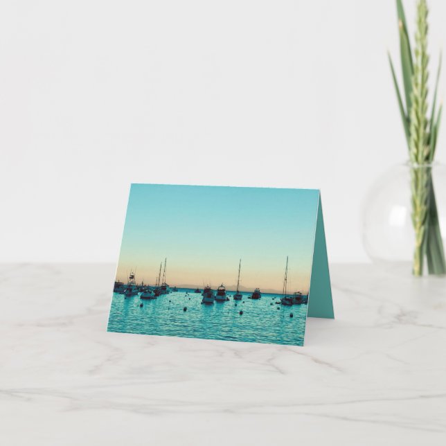 Carte Bateaux dans le port au crépuscule  (Devant)