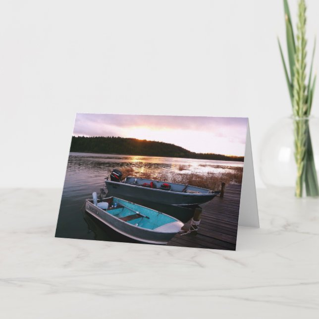 Carte Bateaux de pêche au crépuscule (Devant)