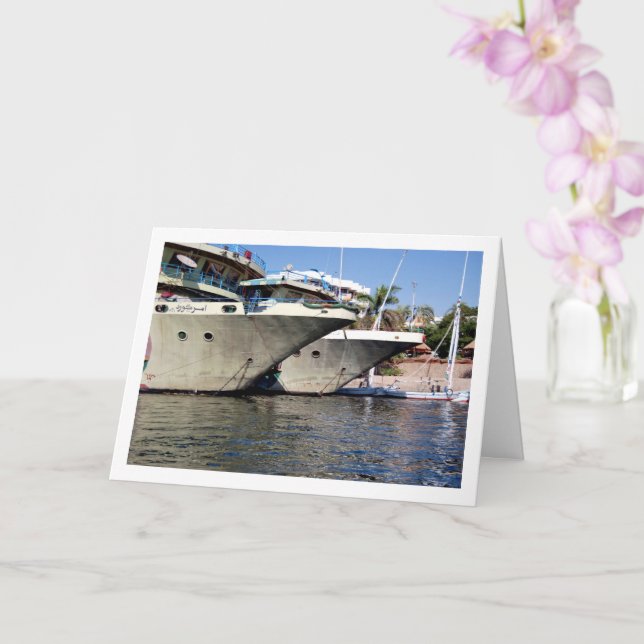 Carte Bateaux égyptiens sur le Nil, Luxor (Orchidée)