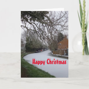 Carte Bateaux étroits dans la neige. Noël