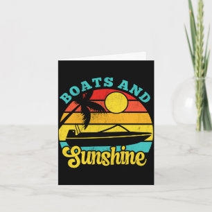 Carte Bateaux soleil rétro yacht vintage coucher de sole