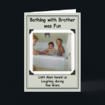 Carte Bathing Brothers Birthday<br><div class="desc">Funny birthday card for sibling</div>