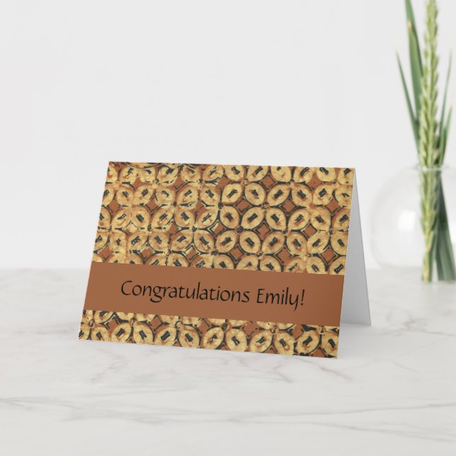 Carte Batik Earthy Coffee Bean Élégant Rustique robuste (Devant)