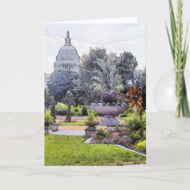 Carte Bâtiment du Capitole américain à partir de Garden (Devant)