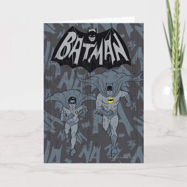 Carte Batman Et Robin Avec Logo Graphique Distressé (Devant)