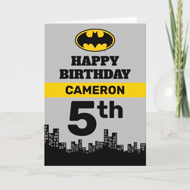 Carte Batman Gotham City | Anniversaire | Ajouter l'âge  (Devant)