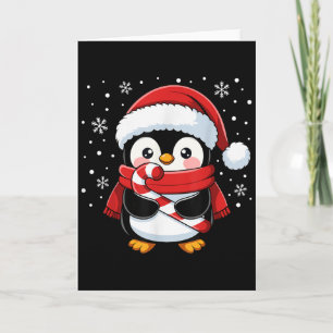 Carte Bâton de Noël de Noël Pingouin Fille Tout-Petit Hi