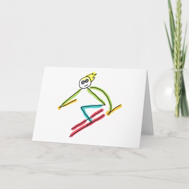 Carte Bâtonnet de ski (Devant)