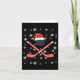 Carte Bâtons de hockey sur glace de Noël Puck Xmas Sport