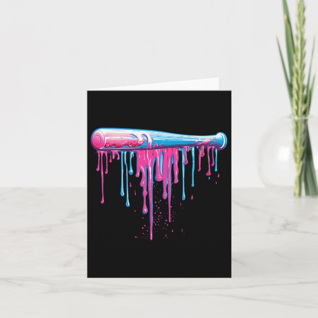 Carte Batte de Baseball Avec Gouttes De Sprinkles Pour H (Devant)